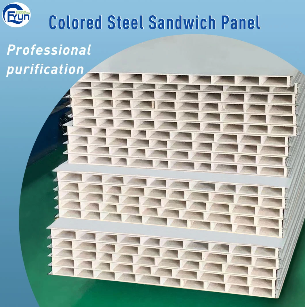 Construction Material Board Cold Storage Hollow Glass-Magnesium Colored Steel Sandwich Panel