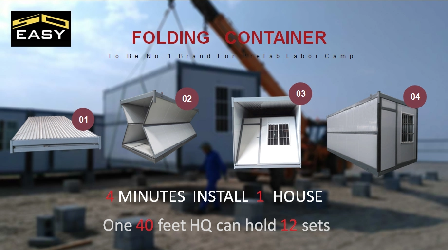 Labor House Portable Living Folding Expandable Light Steel Mobile House Prefabricated Steel Structure Building Expanding Foldable House Relief House Tiny Home