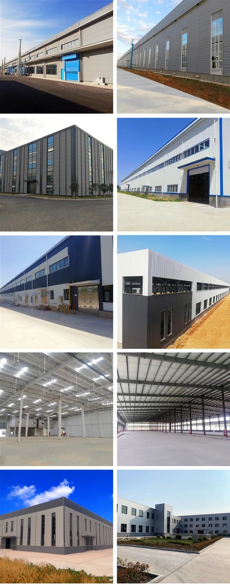 Construction Pre-Engineered Prefabricated Customized Steel Structure Building Workshop with Parapet Wall